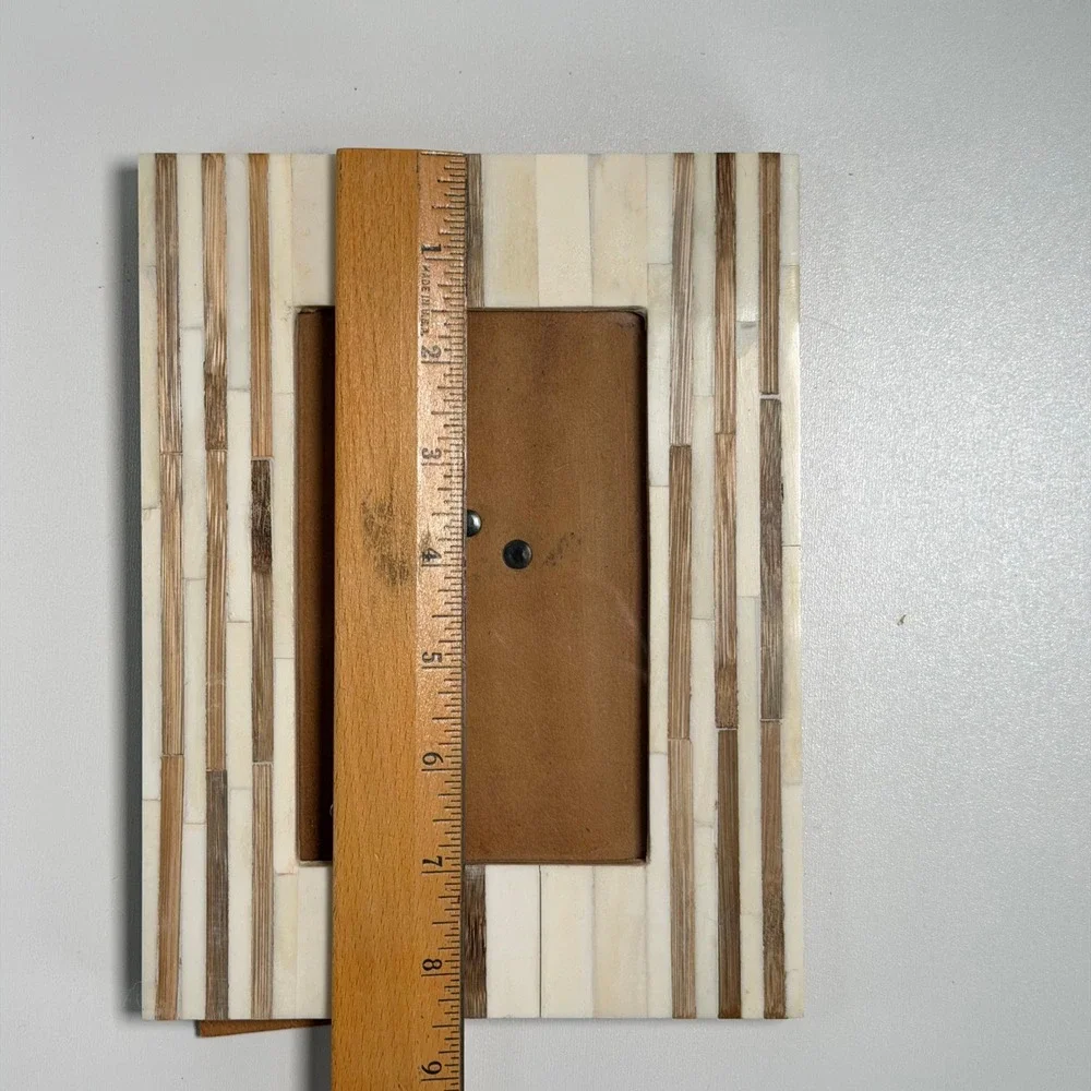 Vintage Picture Frame 5x7 Cream‎ Tan Beachy Whimsy Boho Neutral